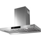 Hota Turbionaire decorativa TTE90WPS, Putere de absorbtie 800 m3/h, Senzor temperatura, Iluminare LED, Clasa A++, 90 cm, Inox
