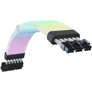 Gamemax Prelungitor cablu alimentare 3x 8 pini VGA ARGB 30cm Black
