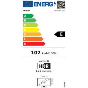 Philips Smart TV 75PUS8510/12 Seria PUS8510/12 189cm negru 4K UHD HDR Ambilight pe 3 laturi
