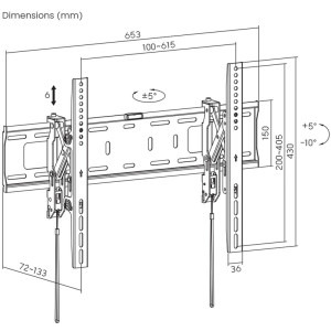 SBOX PLB-6546T-2, 37 - 80 inch, negru