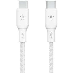 Belkin BoostCharge Braided, USB-C Male la USB-C Male, 100W 3m, White