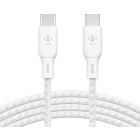 Cablu de date / adaptor Belkin BoostCharge Braided, USB-C Male la USB-C Male, 100W 3m, White