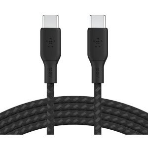 Cablu de date / adaptor Belkin BoostCharge Braided, USB-C Male la USB-C Male, 100W 3m, Black