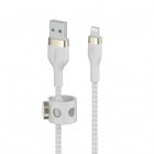 Cablu de date / adaptor Belkin BoostCharge Pro Flex, USB Male la Lightning Male, 1m, White