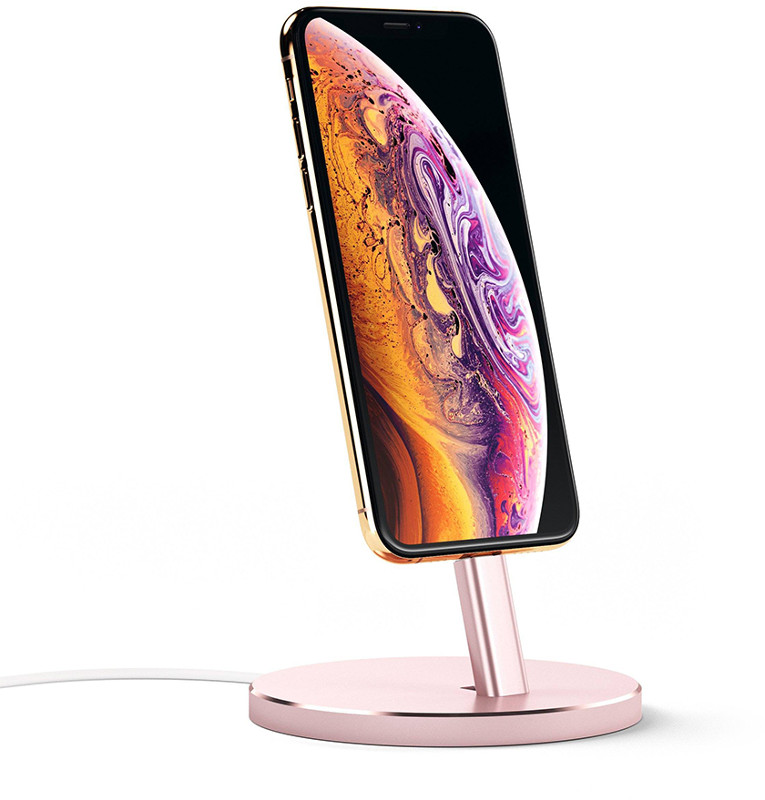 Suport GSM Satechi ST-AIPDR, stand birou pentru incarcare iPhone, Rose-Gold