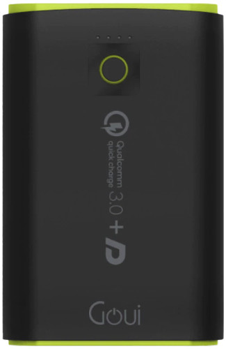 Baterie externa Goui Taya+D, 10200 mAh, 3A, 2x USB, Quick Charge 3.0, Black