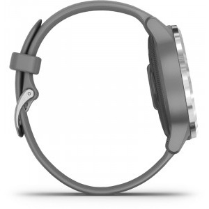 Garmin Vivoactive 4S, argintiu, curea silicon gri, GPS + HR