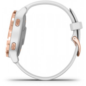 Garmin Vivoactive 4S, roz-auriu, curea silicon alb, GPS + HR