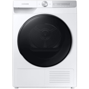 Samsung DV90T7240BH/S7, Pompa de caldura, 9 kg, Clasa C, Digital Inverter, Optimal Dry, Air Wash, AI Control, SmartThings, Alb