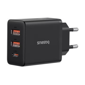 Incarcator retea Baseus Cube, Quick Charge 30W, 1x USB-C, 2x USB, Black
