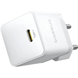 Baseus Palm, Quick Charge 20W, 1x USB-C, White + cablu USB Type-C la USB Type-C 1m