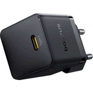 Baseus Palm, Quick Charge 20W, 1x USB-C, Black + cablu USB Type-C la USB Type-C 1m