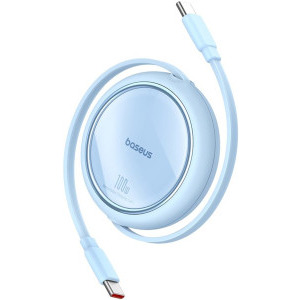 Cablu de date / adaptor Baseus Free2Draw Mini, USB-C Male la USB-C Male, 100 W, Retractabil, 1 m, Blue