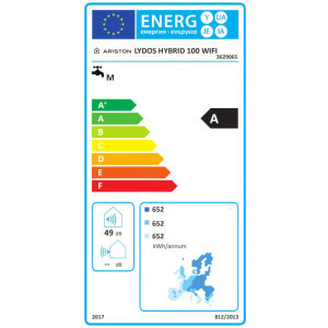 Ariston electric cu pompa de caldura LYDOS HYBRID WI-FI 100, 100 L, 1200 W