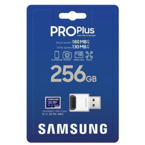 Samsung Micro SDXC PRO Plus (2023) UHS-I U3 Clasa 10 256GB + Cititor card
