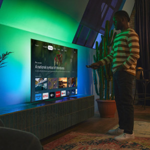 Philips Smart TV 65OLED718/12 Seria OLED718/12 164cm 4K UHD HDR Ambilight pe 3 laturi