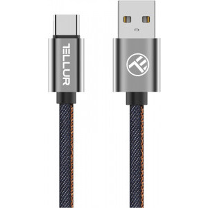 Tellur USB Male la USB-C Male, 1 m, Denim Blue