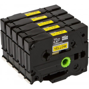 Brother Banda Laminata 12 mm black on yellow 5-Pack