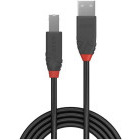 Cablu periferice LINDY Anthra, USB 2.0 Male Tip A - USB Male 2.0 Tip B, 0.2m, negru