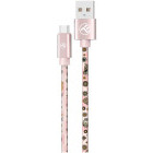 Cablu de date / adaptor Tellur Graffiti USB Male la USB-C, 1m, Pink, amperaj maxim suportat 3A