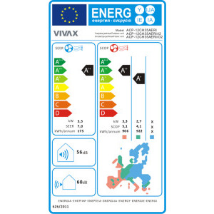 VIVAX R-Design Mirror, 12000 BTU, Clasa A+++/A++, Wi-Fi, Inverter, Golden Fin, Ionizator + Kit instalare inclus
