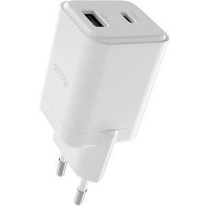 Incarcator retea Allity ATC-01-45WAC, 1x USB-C, 1x USB, Quick Charge 45 W, GaN, White