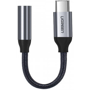 Cablu de date / adaptor Ugreen Adaptor, USB-C male la Jack 3.5 mm Female, 0.1 m, Grey