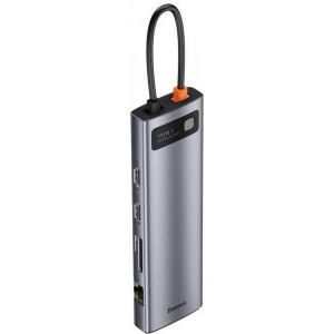 Baseus Docking Station CAHUB-CT0G, USB Tip C, 11-in-1, incarcare 100W, redare 4K, Gigabit LAN, pana la 3 ecrane suplimentare