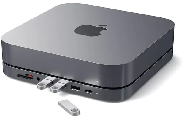 Hub USB Satechi USB-C, Stand si Hub pentru Mac Mini, Space Grey