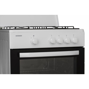Heinner HFSC-SME60WH, 4 arzatoare, Gaz, Dispozitiv de siguranta, 60 cm, Alb