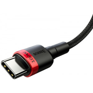 Baseus Cafule CATKLF-AL91, USB-C Male la USB-C Male, 2 m, Black-Red, amperaj maxim suportat 5A