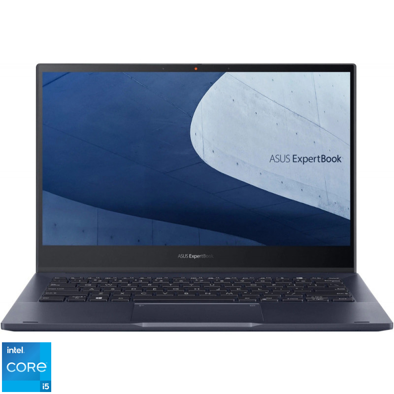 Ultrabook ASUS 13.3'' ExpertBook B5 Flip B5302FEA, FHD Touch, Procesor  Intel® Core™ i5-1135G7 (8M Cache, up to 4.20 GHz), 16GB DDR4, 2x 512GB SSD, Intel Iris Xe, No OS, Star Black