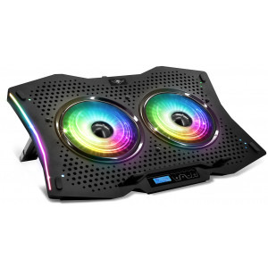Spirit of Gamer AIRBLADE 1000 RGB, pana la 17.3 inch, 2 ventilatoare 115 mm, 8 pozitii, 6 viteze, sasiu aluminiu, LCD controller