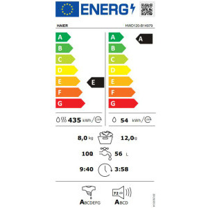 Haier HWD120-B14979-S, 12 kg spalare, 8 kg uscare, 1400 RPM, Clasa A, Direct Motion, iRefresh, ABT, Dual Spray, Pillow Drum, Smart Detecting, Alb