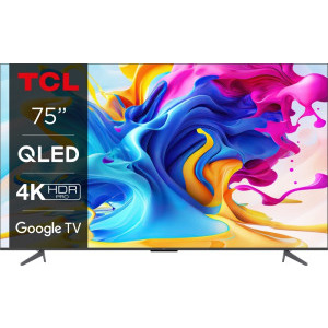 TCL Smart TV QLED 75C645 Seria C645 189cm gri-negru 4K UHD HDR