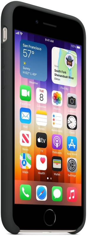 Apple Protectie pentru spate, material silicon, pentru iPhone SE (2022), culoare Midnight