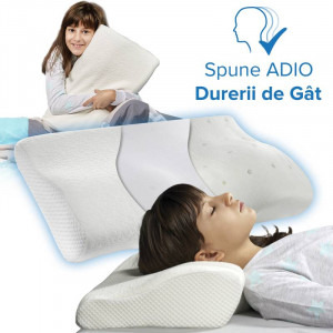 Suporto Set 2x perne cu suport cervical din spuma cu memorie pentru copii 12-16 ani