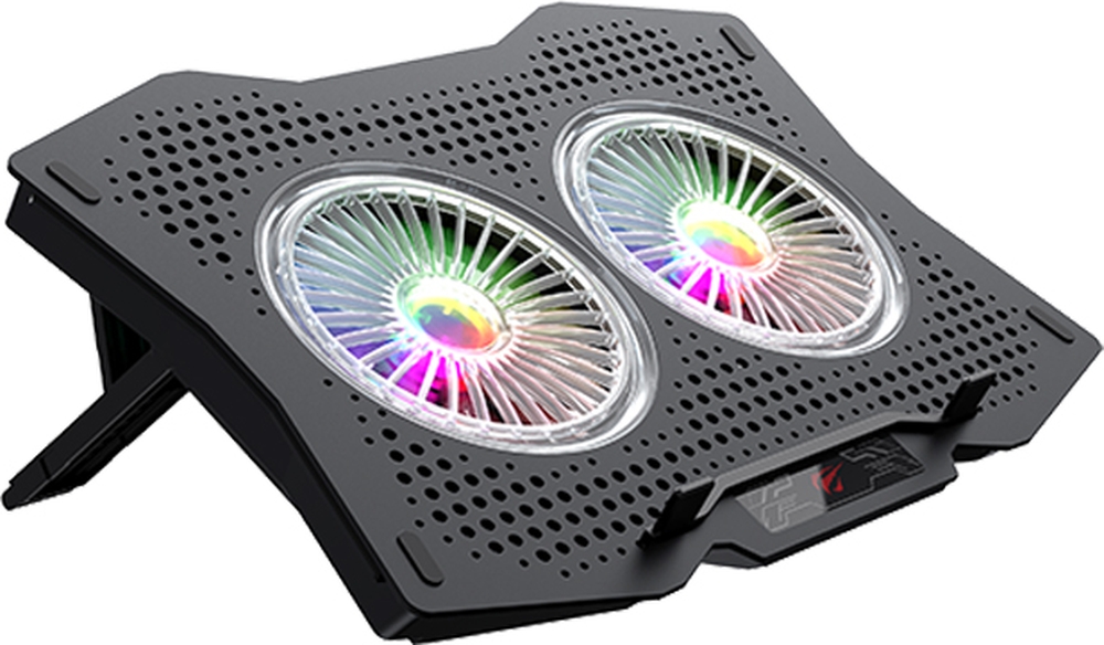 Stand/Cooler notebook Havit F2072 Cooling Pad Laptop, 2 ventilatoare, ajustabil 7 unghiuri, iluminare RGB