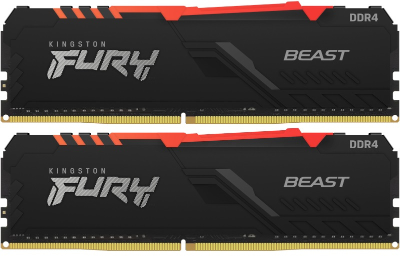 Memorie Kingston FURY Beast RGB 16GB DDR4 3200MHz CL16 Dual Channel Kit