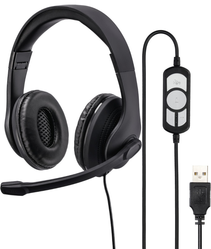 Casca Office/Call Center Hama HS-USB300 Black