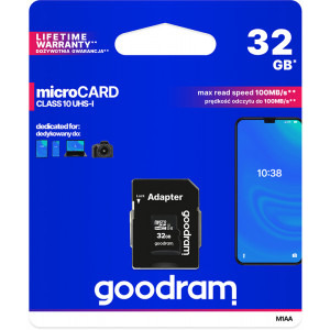 GOODRAM M1AA, Micro SDHC, 32GB, Clasa 10, UHS-I U1 + Adaptor