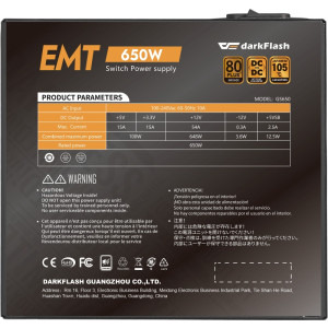 Darkflash EMT650, 80+ Bronze, 650W