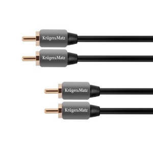 Kruger&Matz 2x RCA Male - 2x RCA Male, 2m, negru