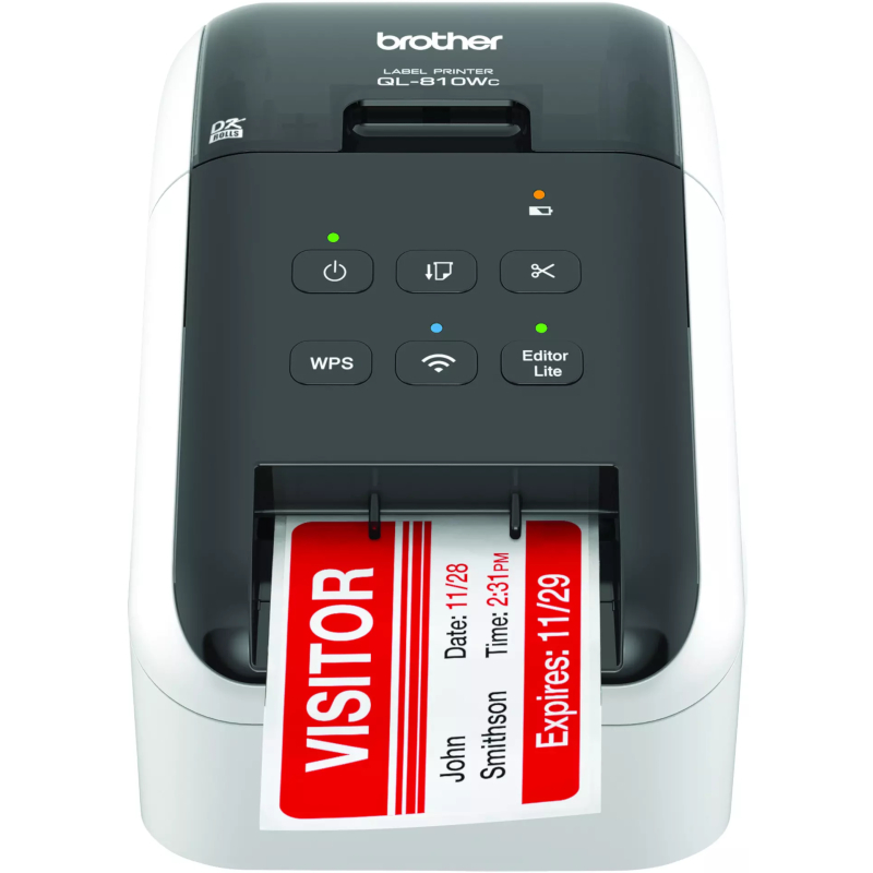 Imprimanta Brother QL-810Wc, Termica, Monocrom, Banda 62 mm, Wi-Fi