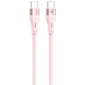 Cablu de date / adaptor Tellur USB-C Male la USB-C, 1 m, Pink, amperaj maxim suportat 3A