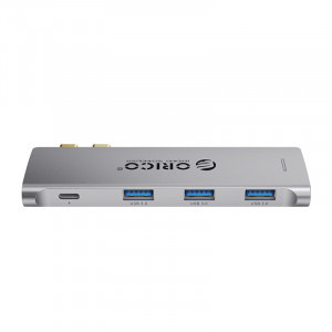Orico 2CT-5H Docking station 2x USB-C, 1x HDMI, 3x USB 3.0, 1x USB-C PD 100W Thunderbolt 3, Grey