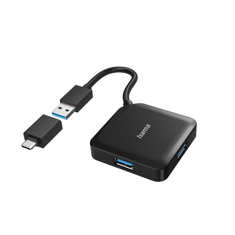Hub USB Hama USB 3.2 4 port Black