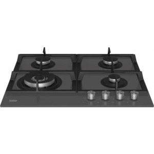 Beko HILW64225SZG, Gaz, 4 Arzatoare, Arzator Wok, 60 cm, Gri Zara