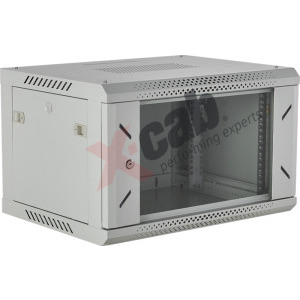 Xcab 6U45S.7035 6U, Wall mount, 600 x 450, Glass door, Gri