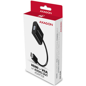 AXAGON 1x HDMI 1.4b Male - 1x VGA Female, 1x Jack 3.5 mm Female, 1x Micro USB Female, 0.15 m, negru